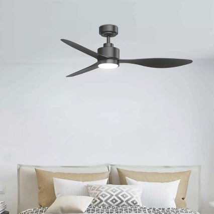 Aigostar - LED Zatemnitveni stropni ventilator LED/20W/230V 2700-6500K 132cm črna + Daljinski upravljalnik