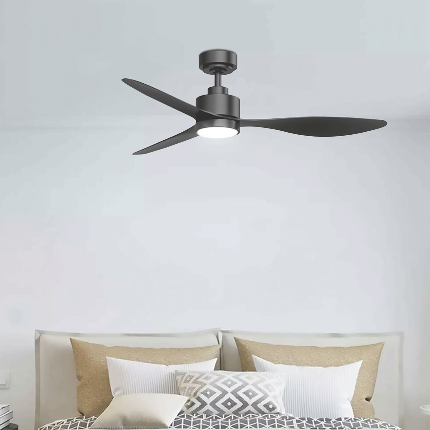 Aigostar - LED Zatemnitveni stropni ventilator LED/20W/230V 2700-6500K 132cm črna + Daljinski upravljalnik