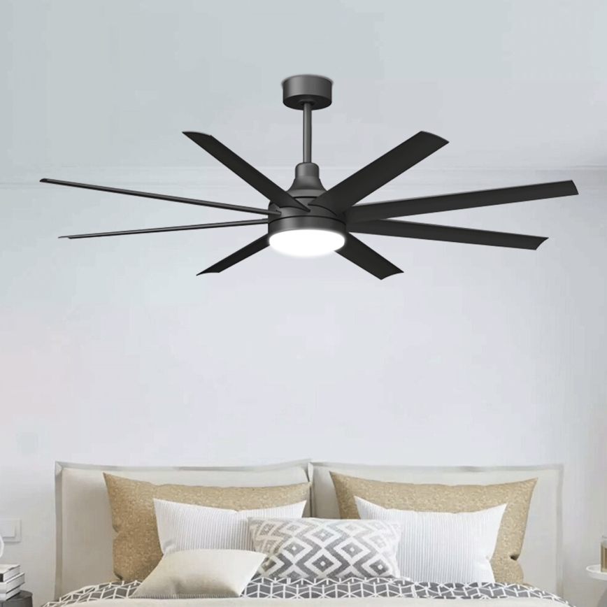 Aigostar - LED Zatemnitveni stropni ventilator LED/24W/230V 2700-6500K 165cm črna + Daljinski upravljalnik