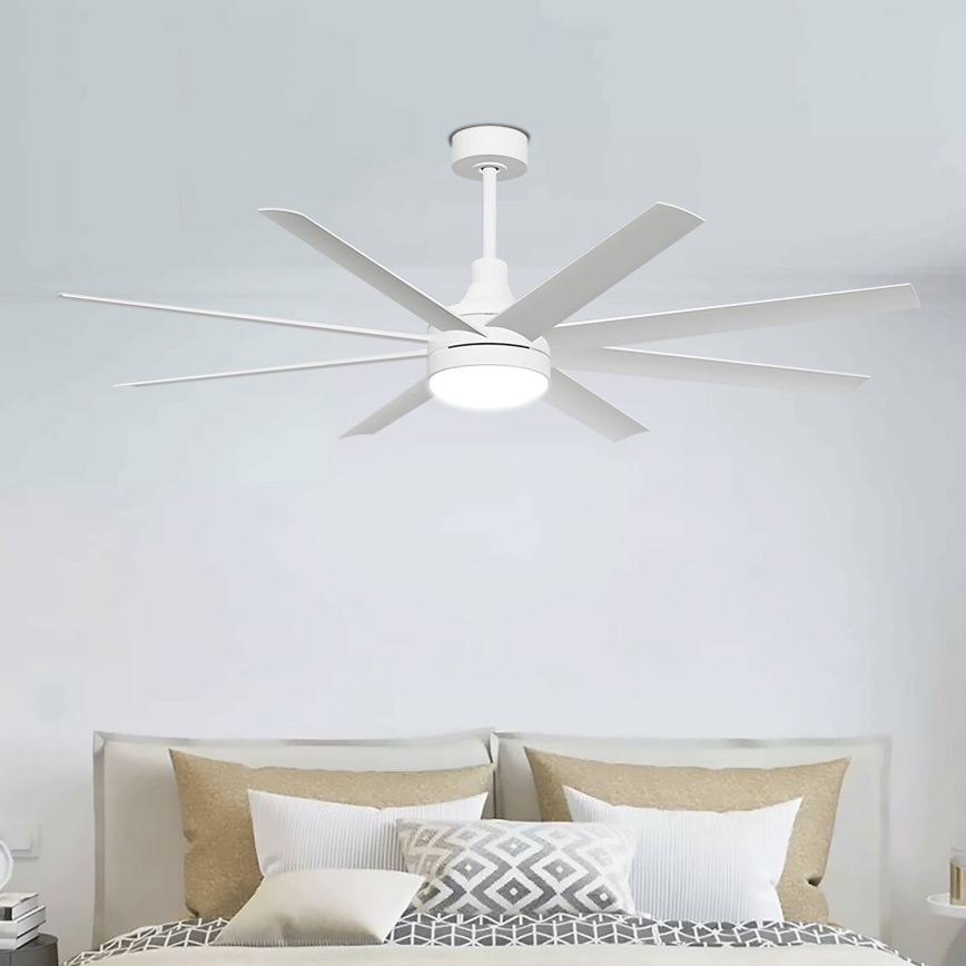 Aigostar - LED Zatemnitveni stropni ventilator LED/24W/230V 2700-6500K pr. 165 cm + Daljinski upravljalnik bela