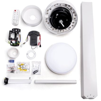 Aigostar - LED Zatemnitveni stropni ventilator LED/24W/230V 2700-6500K pr. 165 cm + Daljinski upravljalnik bela