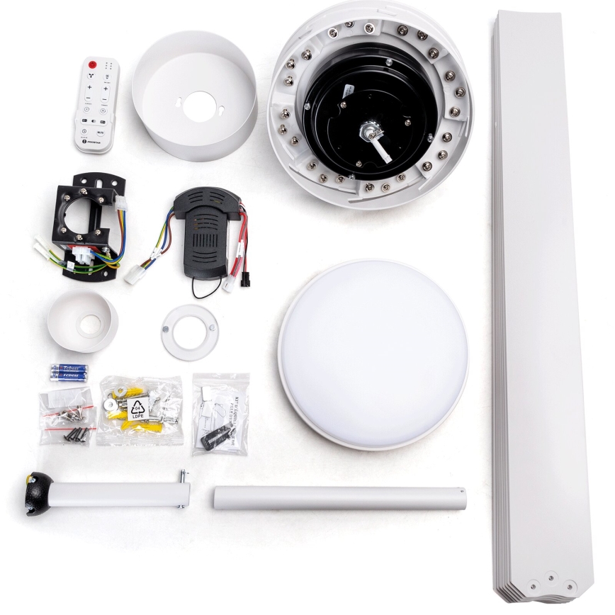 Aigostar - LED Zatemnitveni stropni ventilator LED/24W/230V 2700-6500K pr. 165 cm + Daljinski upravljalnik bela