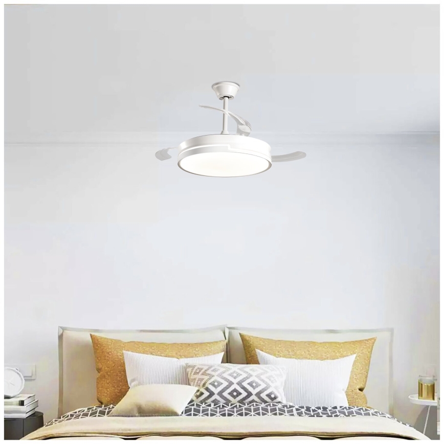 Aigostar - LED Zatemnitveni stropni ventilator LED/36W/230V 2700-6500K pr. 107 cm + Daljinski upravljalnik bela