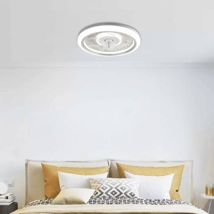 Aigostar - LED Zatemnitveni stropni ventilator LED/40W/230V 2700/4000/6500K pr. 50 cm + Daljinski upravljalnik bela