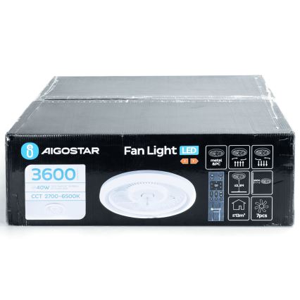 Aigostar - LED Zatemnitveni stropni ventilator LED/40W/230V 2700/4000/6500K pr. 50 cm + Daljinski upravljalnik bela