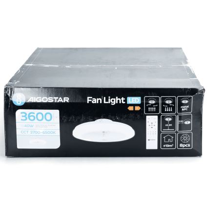 Aigostar - LED Zatemnitveni stropni ventilator LED/40W/230V 2700-6500K pr. 48 cm + Daljinski upravljalnik bela