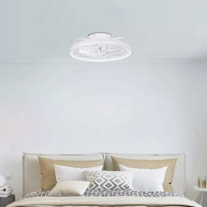 Aigostar - LED Zatemnitveni stropni ventilator LED/40W/230V 2700-6500K pr. 48 cm + Daljinski upravljalnik bela