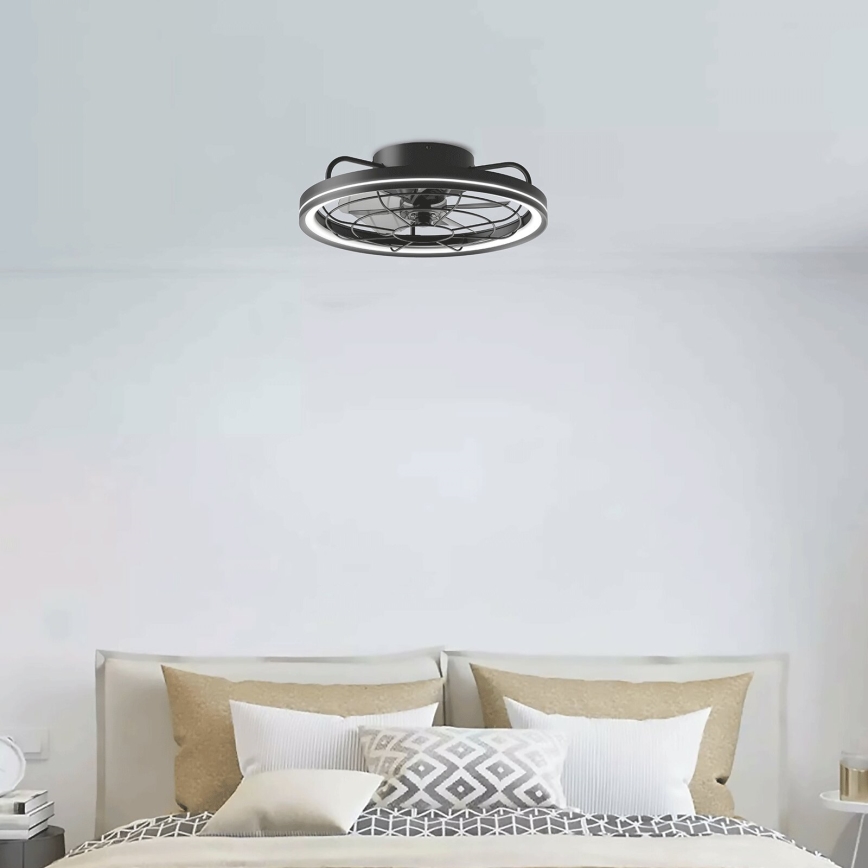 Aigostar - LED Zatemnitveni stropni ventilator LED/40W/230V 2700-6500K pr. 48 cm + Daljinski upravljalnik črna