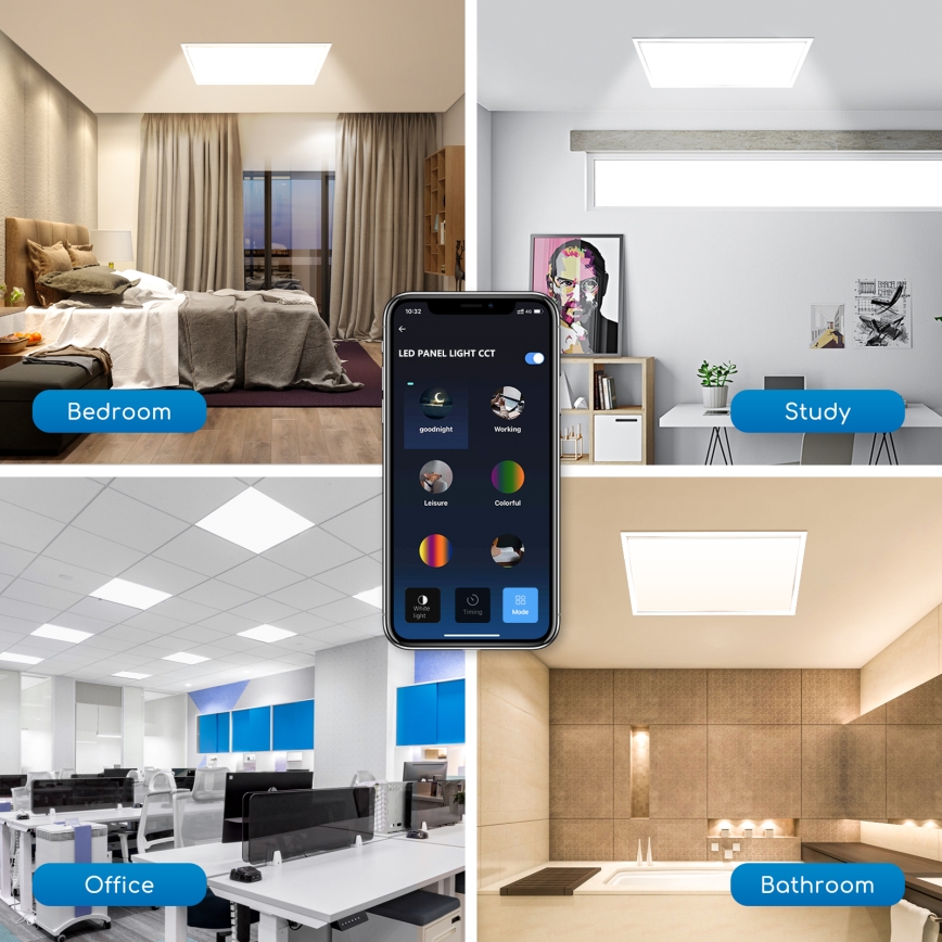 Aigostar - LED Zatemnitveni vgradni panel 32W/230V Wi-Fi 60x60 cm