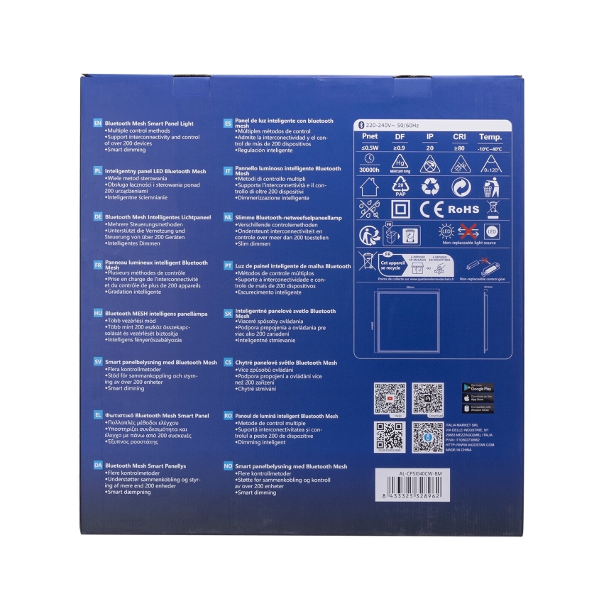 Aigostar - LED Zatemnitveni vgradni panel MESH LED/36W/230V 2700-6500K 60x60 cm