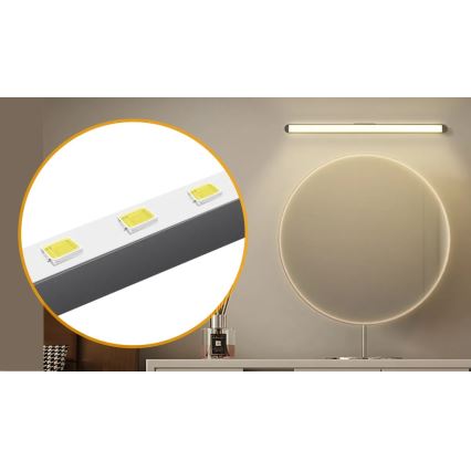 Aigostar - Polnilna zatemnjiva LED osvetlitev za ogledalo LED/2,9W/5V 2000 mAh