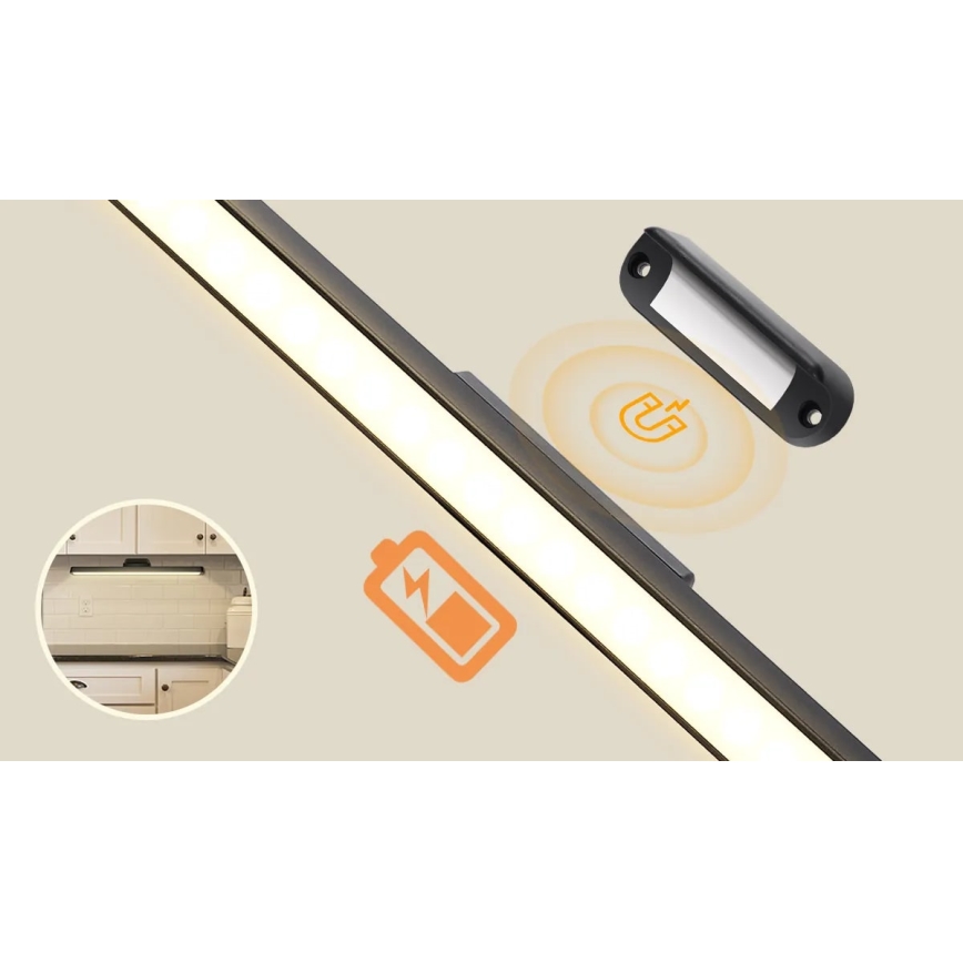 Aigostar - Polnilna zatemnjiva LED osvetlitev za ogledalo LED/2,9W/5V 2000 mAh
