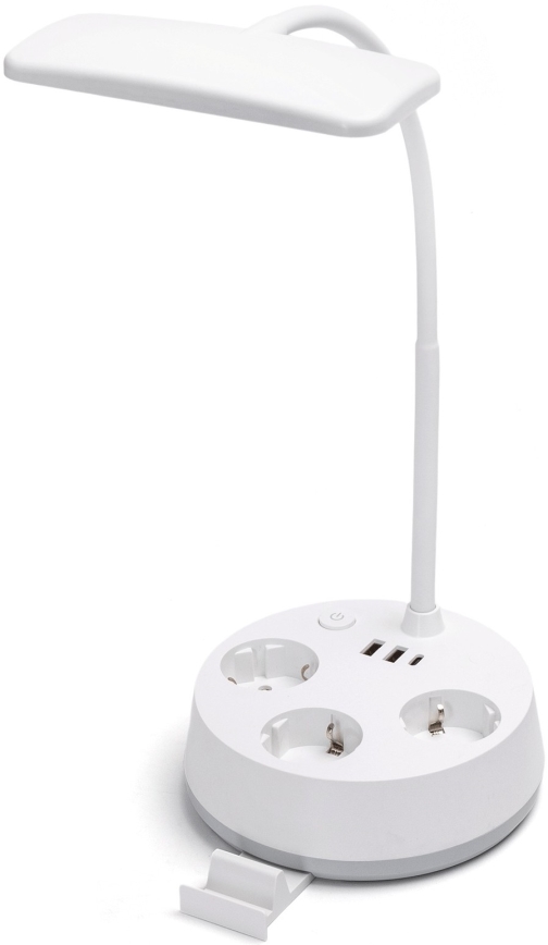 Aigostar - LED zatemnjiva namizna svetilka z vtičnicami in USB-priključkom LED/4,6W/230V 3000/4000/6500K bela