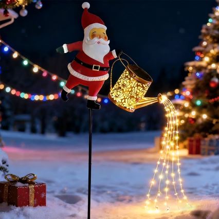 Aigostar - LED zunanja božična dekoracija 120xLED/8 funkcij 80 cm IP44 Santa/topla bela