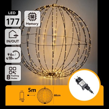 Aigostar - LED Zunanja božična dekoracija 177xLED/3,6W/230V 60 cm IP44 topla bela