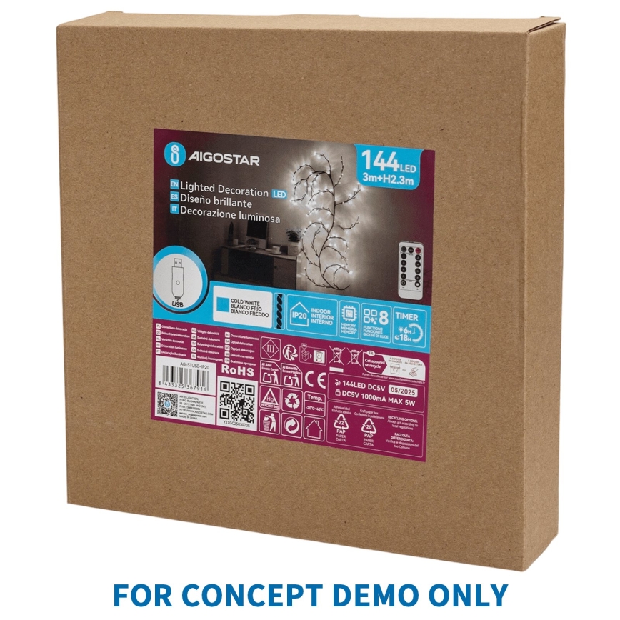Aigostar - LED Zunanja božična dekoracija 540xLED/6W/230V IP44 topla bela 45cm smrečka