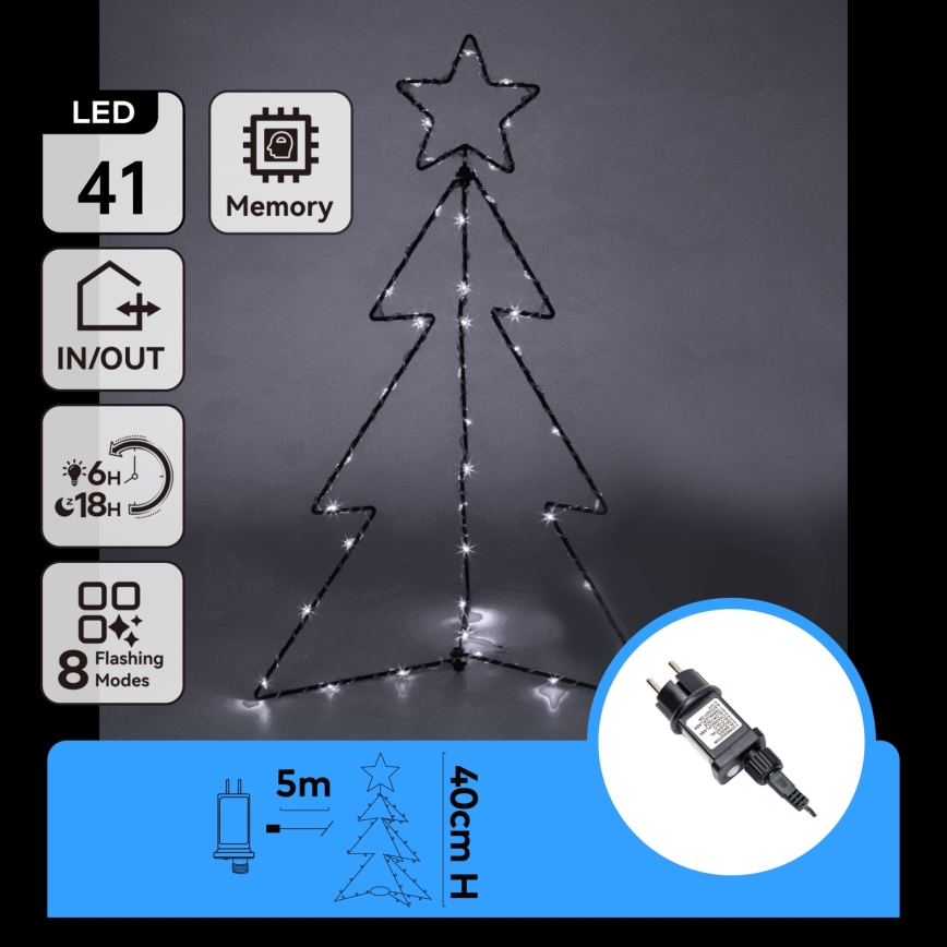 Aigostar - LED zunanja božična dekoracija LED/3,6W/230V 40 cm IP44 hladno bela