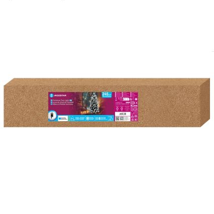 Aigostar - LED božično drevo za zunanjo uporabo 245xLED/8 funkcij 2,1 m IP44 hladno bela