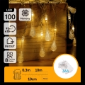 Aigostar - LED zunanja božična svetlobna veriga 100xLED/8 funkcij 3xAA 10 m IP44 topla bela v obliki kapljic