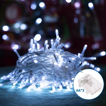 Aigostar - LED Zunanja božična veriga 100xLED/8 funkcij 10,3m IP44 hladno bela