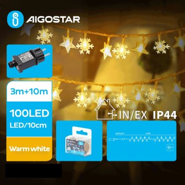 Aigostar - LED Zunanja božična veriga 100xLED/8 funkcij 13m IP44 topla bela
