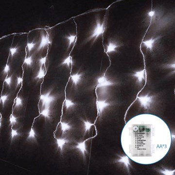 Aigostar - LED Zunanja božična veriga 100xLED/8 funkcij/3xAA 8x0,4m IP44 hladno bela