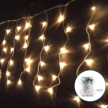 Aigostar-LED Zunanja božična veriga 100xLED/8 funkcij 3xAA 8x0,4m IP44 topla bela