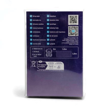 Aigostar -LED Zunanja božična veriga 100xLED/8 funkcij/3xAA 4,5x1,5m IP44 hladno bela