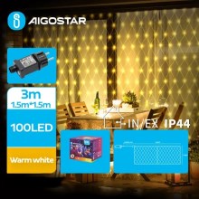Aigostar - LED Zunanja božična veriga 100xLED/8 funkcij 4,5x1,5m IP44 topla bela