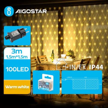 Aigostar - LED Zunanja božična veriga 100xLED/8 funkcij 4,5x1,5m IP44 topla bela