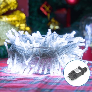 Aigostar - LED Zunanja božična veriga 150xLED/8 funkcij 18m IP44 hladno bela