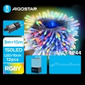 Aigostar - LED Zunanja božična veriga 150xLED/8 funkcij 18m IP44 multicolor