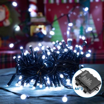 Aigostar - LED Zunanja božična veriga 200xLED/8 funkcij 10,3m IP44 hladno bela
