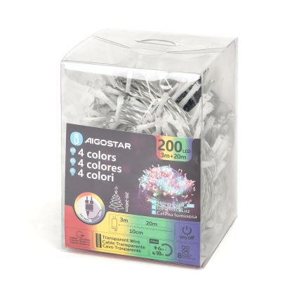 Aigostar - LED Zunanja božična veriga 200xLED/8 funkcij 23m IP44 multicolor