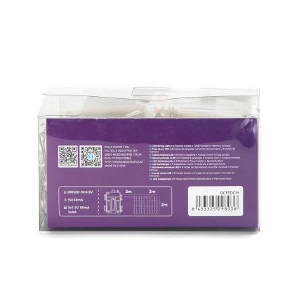 Aigostar - LED Zunanja božična veriga 200xLED/8 funkcij 3xAA 5x2m IP44 multicolor