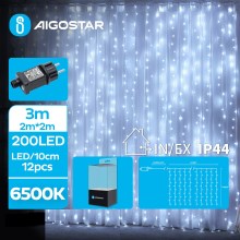 Aigostar - LED Zunanja božična veriga 200xLED/8 funkcij 5x2m IP44 hladno bela