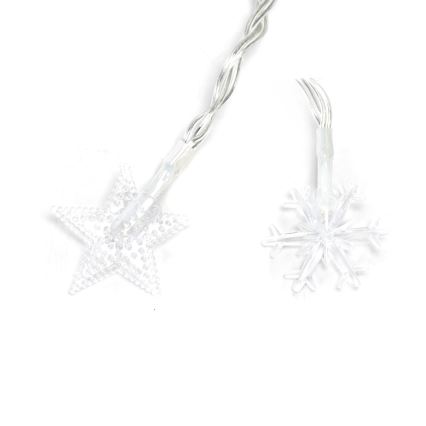 Aigostar - LED zunanji niz 25xLED/8 načinov 3xAA 2,5m IP44 topla bela v obliki zvezd