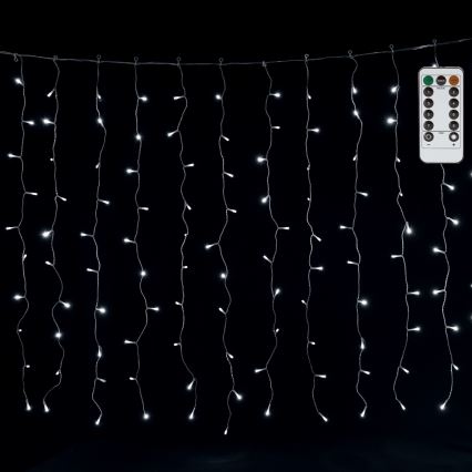 Aigostar - LED zunanji božični niz 300xLED/8 funkcij 3x1m IP44 hladna bela + daljinski upravljalnik