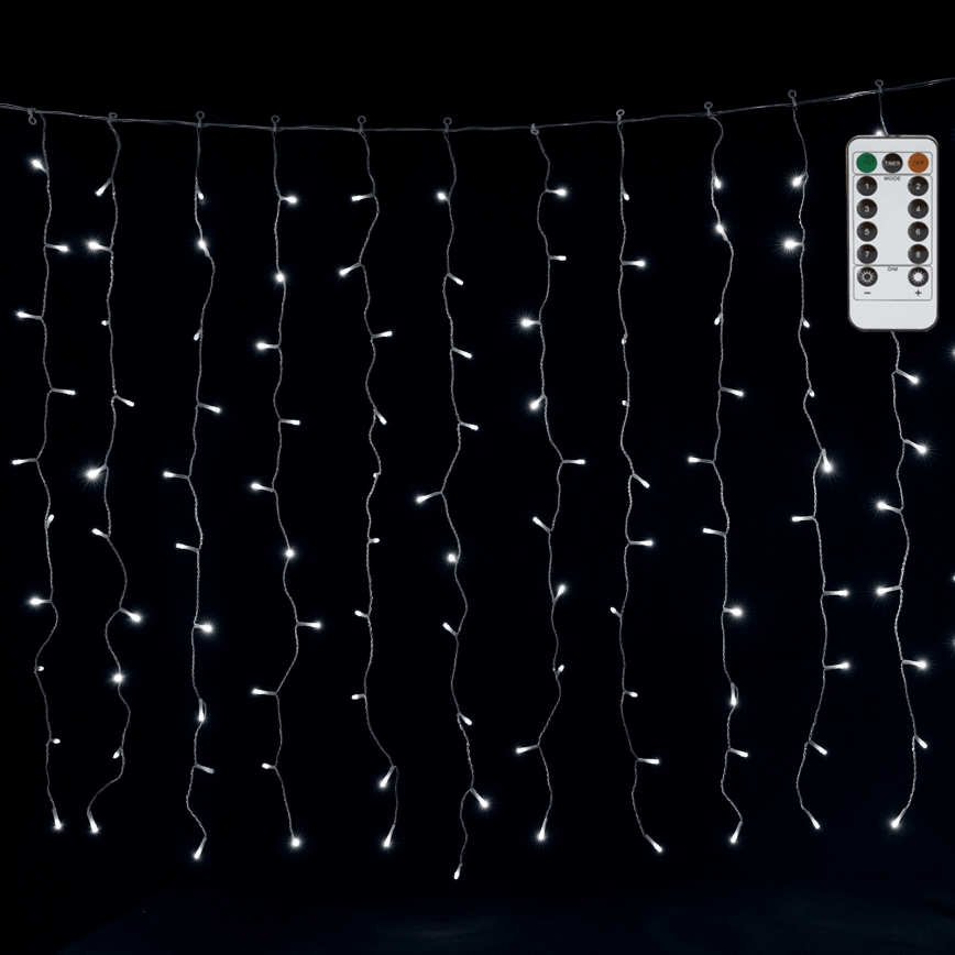 Aigostar - LED zunanji božični niz 300xLED/8 funkcij 3x1m IP44 hladna bela + daljinski upravljalnik