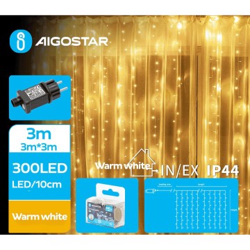 Aigostar - LED Zunanja božična veriga 300xLED/8 funkcij 6x3m IP44 topla bela