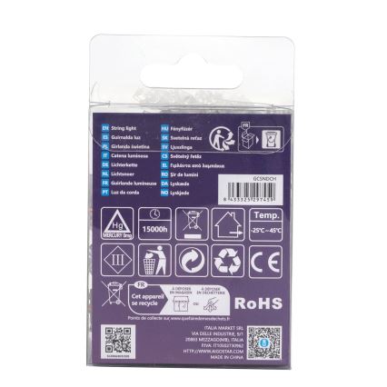 Aigostar - LED Zunanja božična veriga 50xLED/8 funkcij 3xAA 5,3m IP44 multicolor