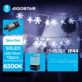 Aigostar - LED Zunanja božična veriga 50xLED/8 funkcij 8m IP44 hladno bela