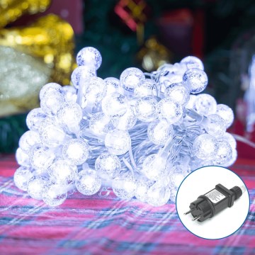 Aigostar - LED Zunanja božična veriga 50xLED/8 funkcij 8m IP44 hladno bela