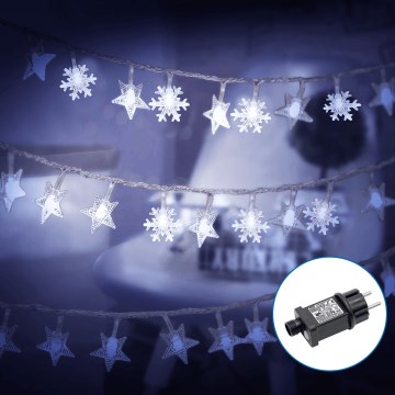 Aigostar - LED Zunanja božična veriga 50xLED/8 funkcij 8m IP44 hladno bela