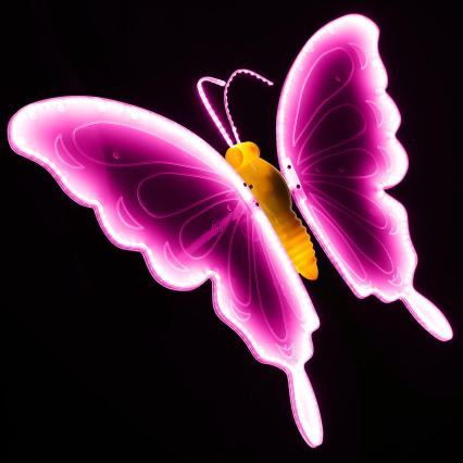 Aigostar - LED Zunanja dekoracija 372xLED 60 cm IP44 metulj/rožnata