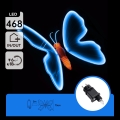 Aigostar - LED Zunanja dekoracija 468 LED 75 cm IP44 metulj/modra