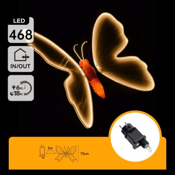 Aigostar - LED Zunanja dekoracija 504xLED IP44 topla bela metulj