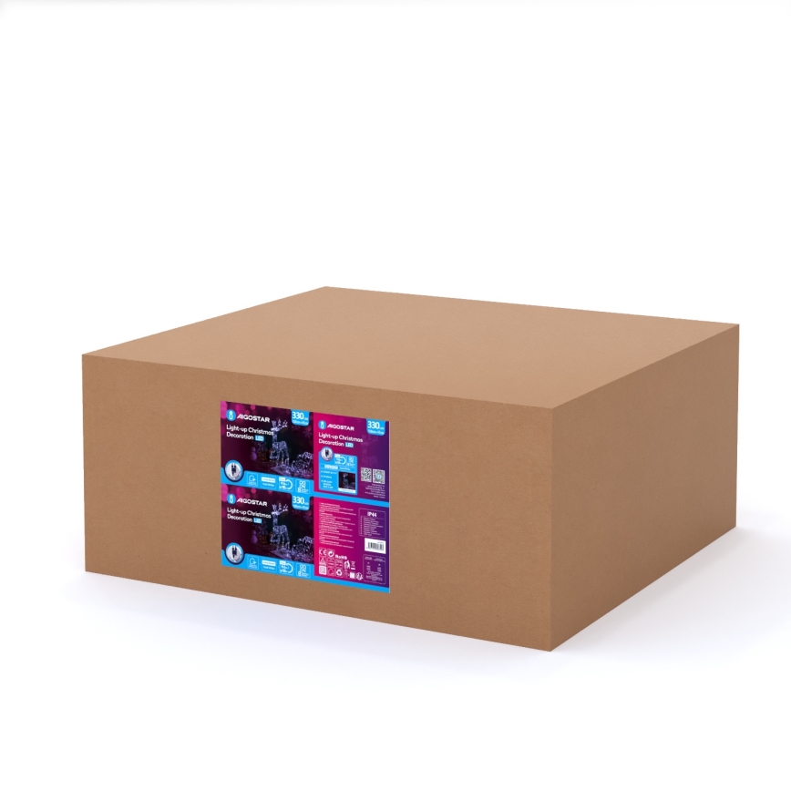 Aigostar - Zunanja LED dekoracija LED/3,6W/31/230V 6500K 90/45cm IP44 sob s sankami