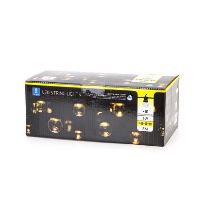 Aigostar - LED Zunanja dekorativna veriga 10xLED/8m IP44 topla bela