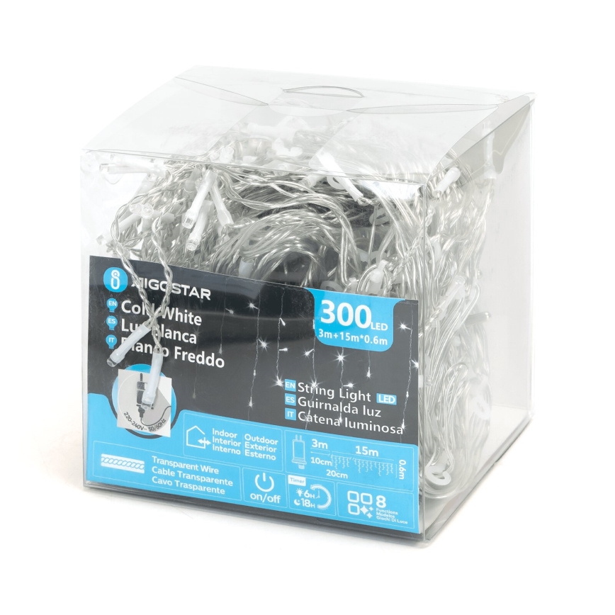 Aigostar - LED Zunanja dekorativna veriga 75xLED/6W/230V 15x0,6m IP44 hladno bela